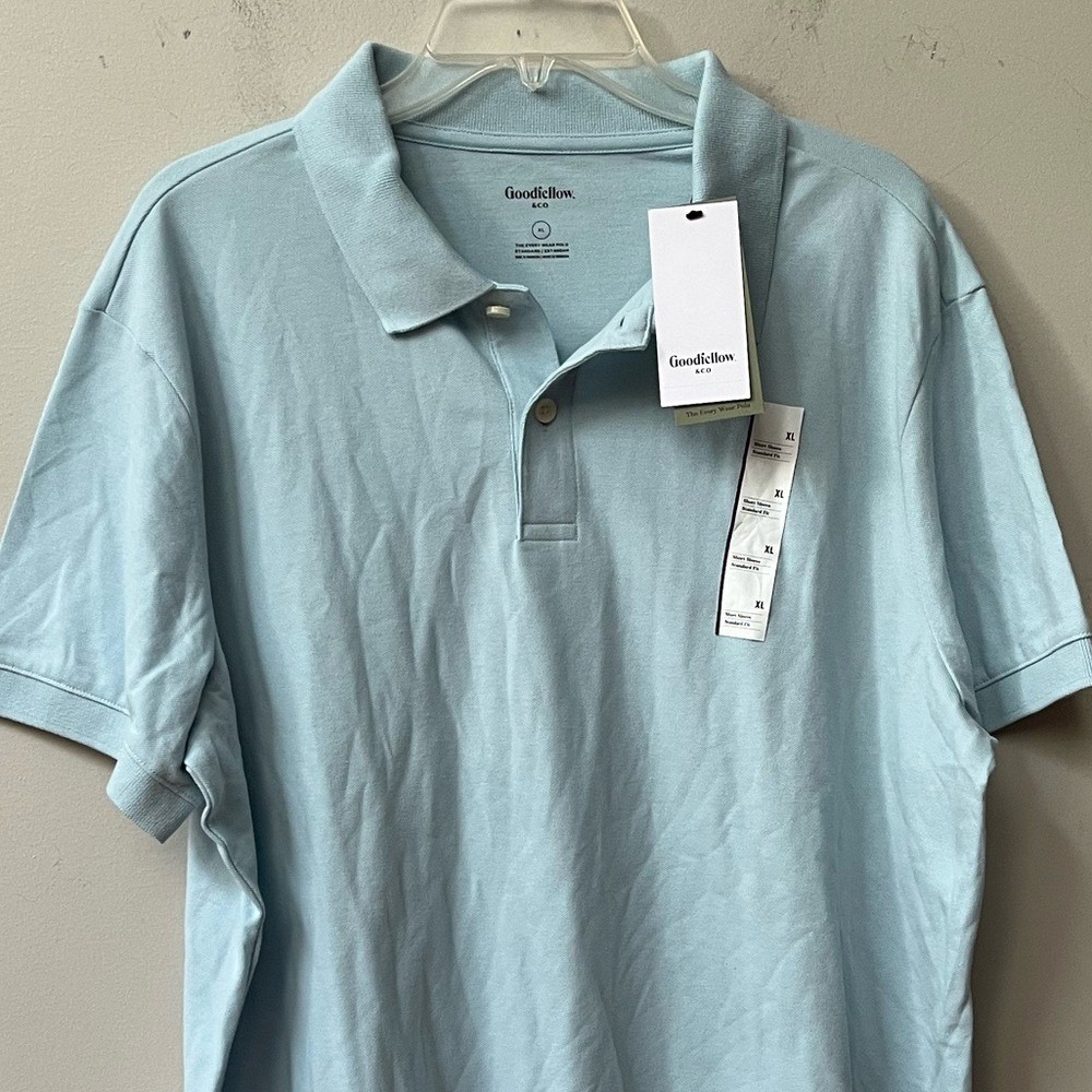 Goodfellow & Co Short Sleeve Every Wear Polo Shirt Mens XL Soft Blue Stretch NWT - Picture 4 of 8